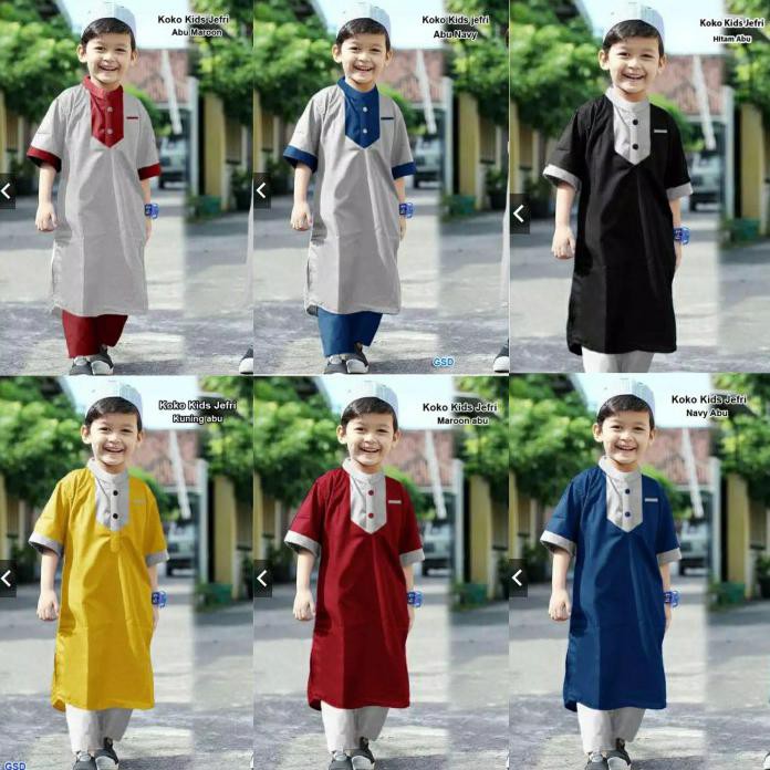 STELAN KOKO ANAK JEFRI 2 - 12 TAHUN - BAJU KOKO ANAK LAKI LAKI - HITAM, XXS