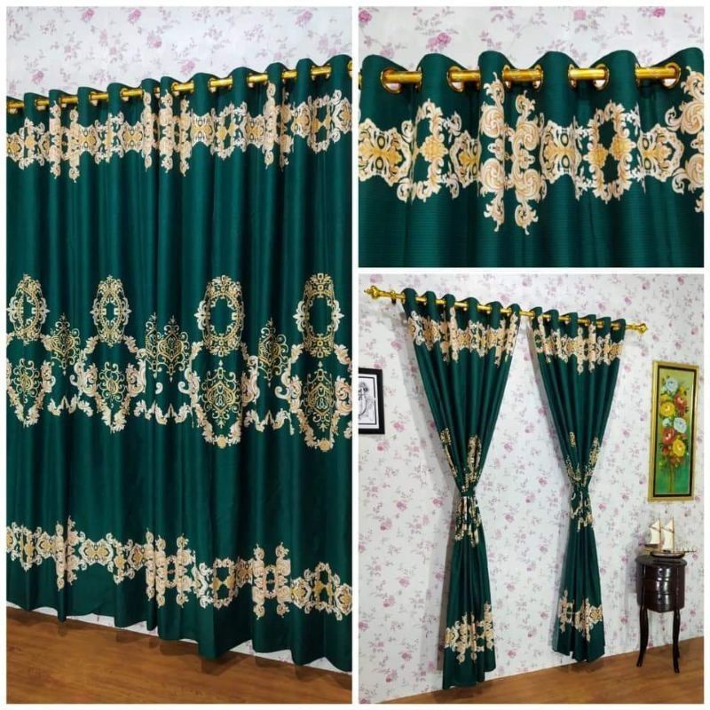 Gorden Smokering Besar 12 Lubang Motif Green Priyanka