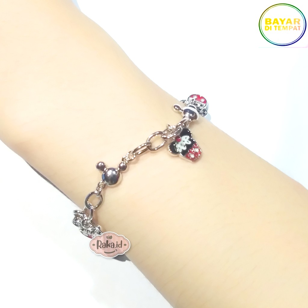 Raka Acc - Gelang Tangan Rantai MICKEY MINNIE Cupcakes Xuping Perhiasan Wanita Lapis Emas 18k 155