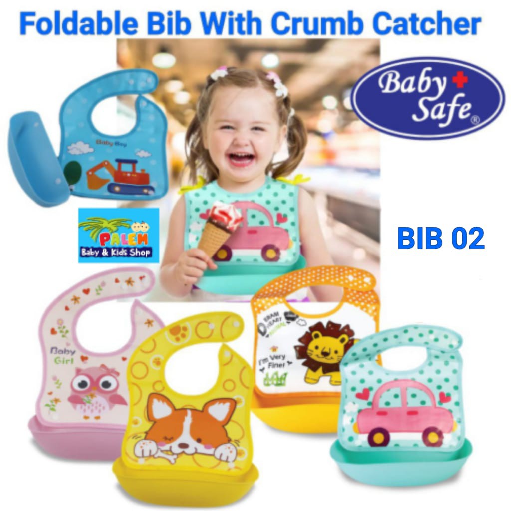 baby safe crumb catcher foldable bib / celemek makan bayi bib02 / tatakan liur