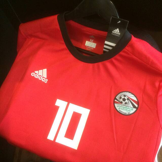 Ready Jersey Mesir / Egypt Home World Cup 2018 + Nameset M.Salah (Arabic) Grade Ori