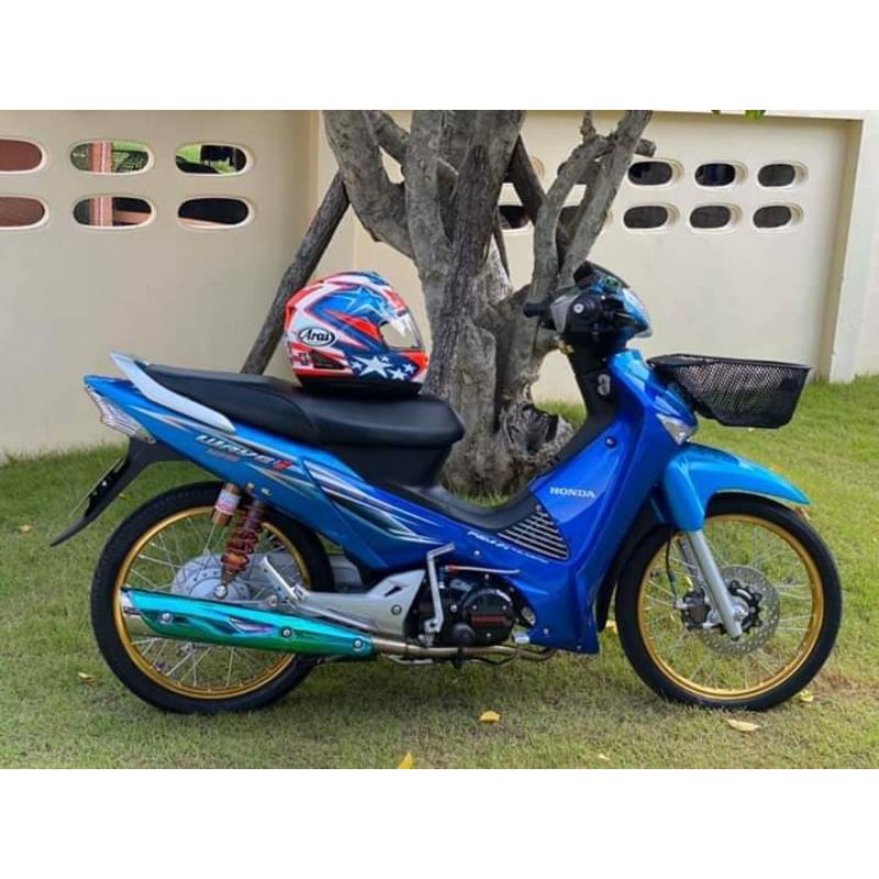 striping wave 125i Supra x 125 biru