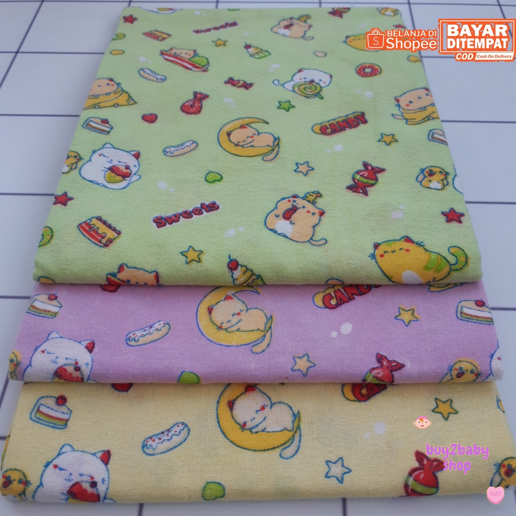 Bedong bayi HOGA full print warna motif hemat murah berkualitas 110 x 90 cm isi 3-6 PCS