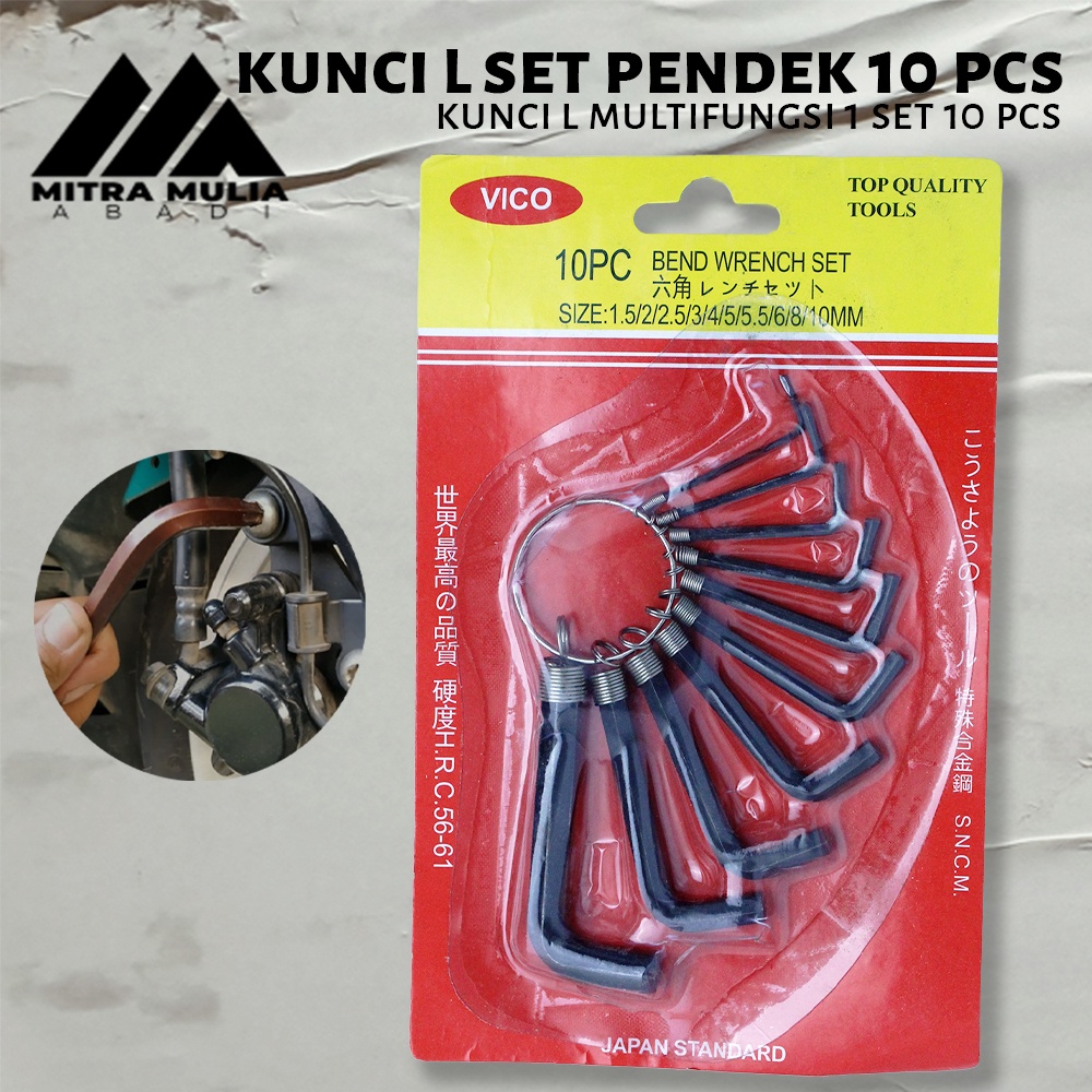 Hex Key l Kunci L Set Pendek 1 set 10 Pcs | kunci L serbaguna multifungsi