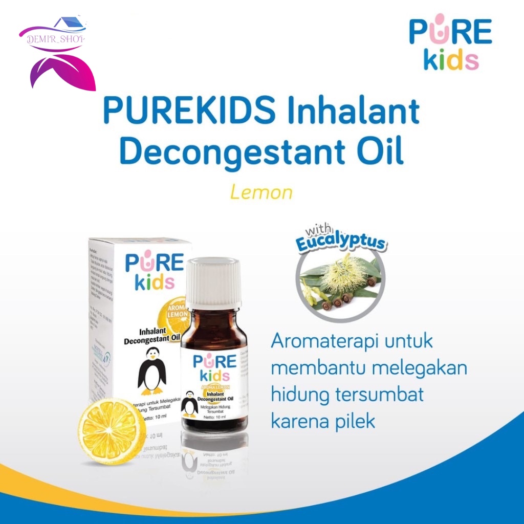 Pure Kids Inhalant Decongestant Oil 10 mL Membantu Redakan Pilek &amp; Hidung Tersumbat