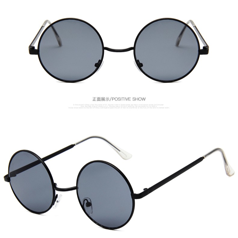 2020 Kacamata Hitam Lensa photocromic Uv400 Frame Bulat Gaya Retro Vintage Korea Untuk Pria / Wanita