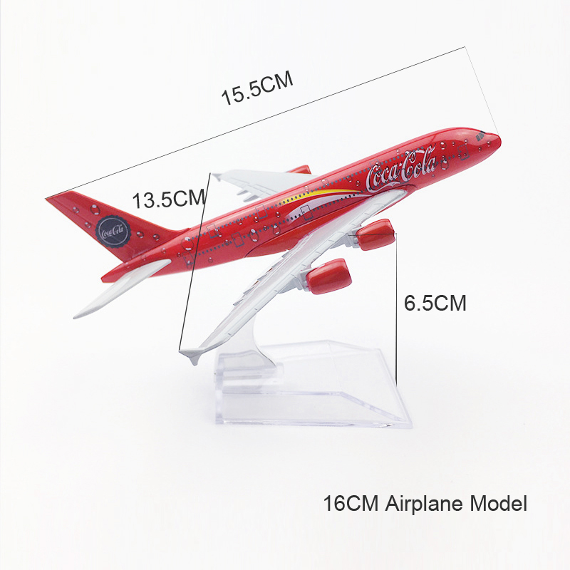 Mainan Model Coca Cola A380 Pesawat Airbus 380 Bahan Metal Ukuran 16CM Untuk Dekorasihadiah