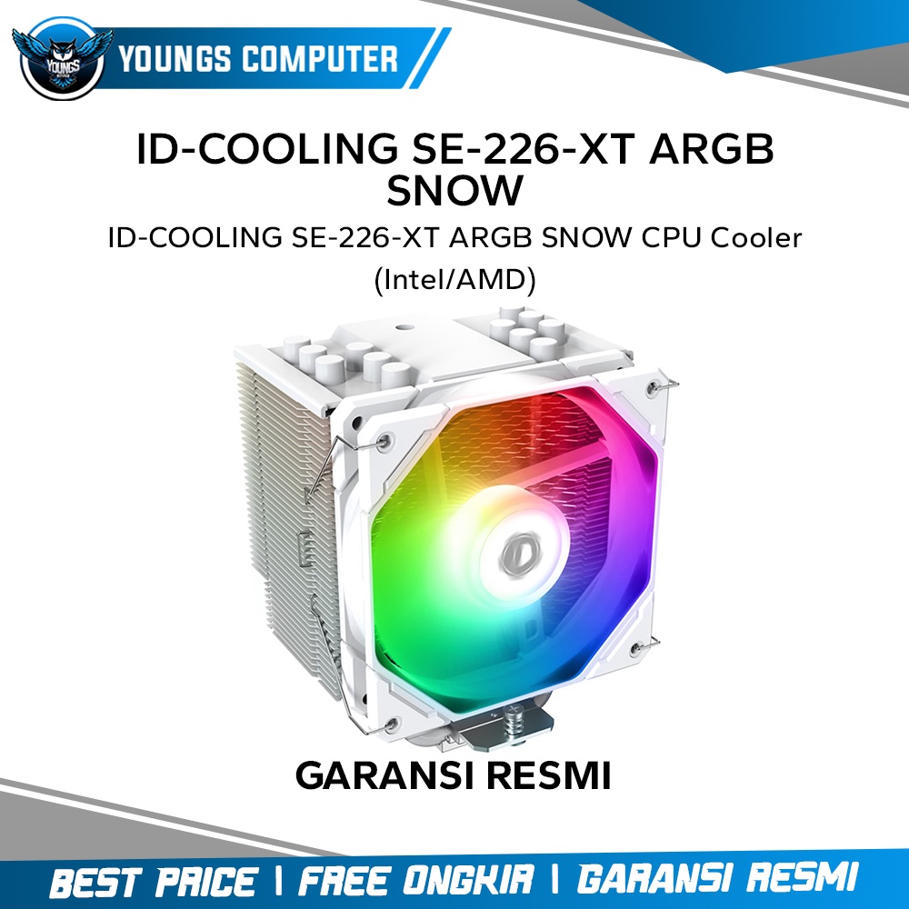 ID-COOLING SE-226-XT ARGB SNOW | CPU Cooler Heatsink HSF (Intel/AMD)