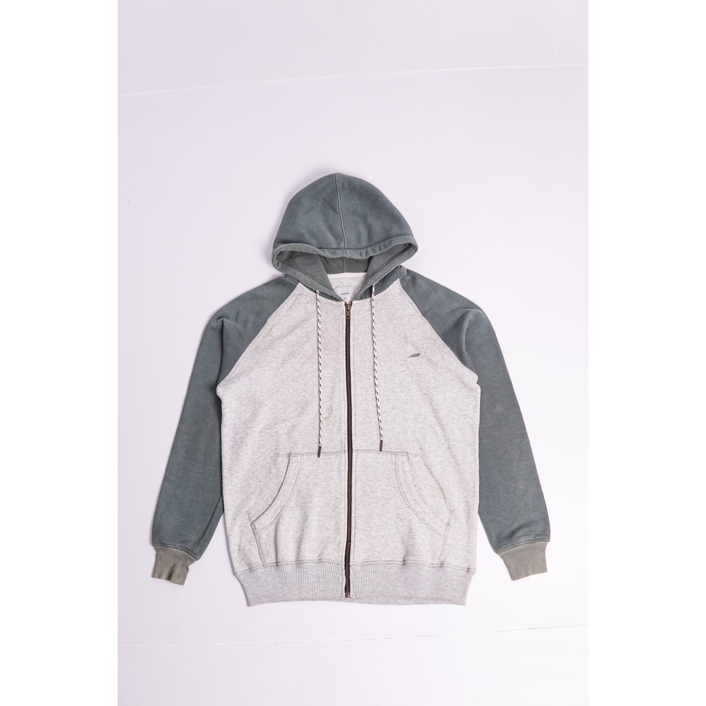 WRNG Hoodie Jacket Greyish | Jaket preloved kupluk dengan zipper murah abu | yfth.store