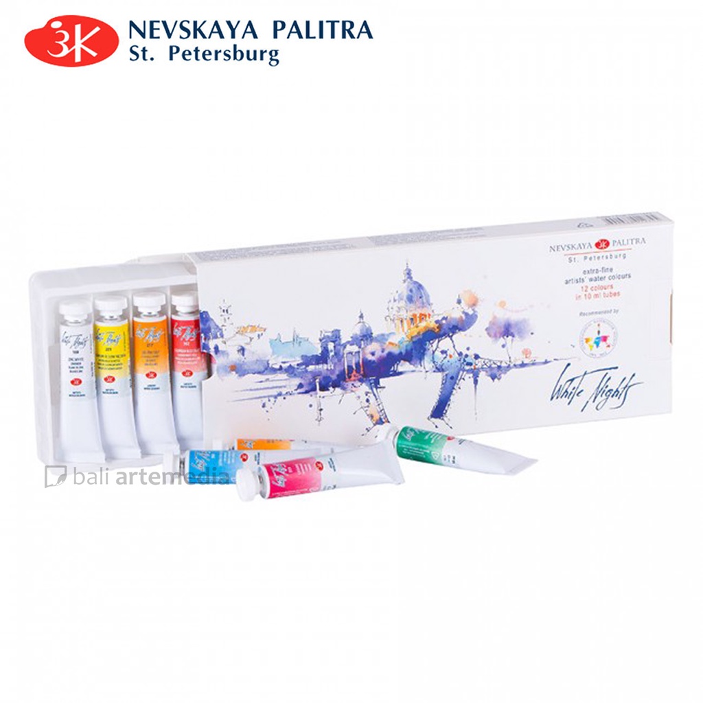 Nevskaya Palitra Watercolours White Night IWS Selection Set 12x 10 ml Tube