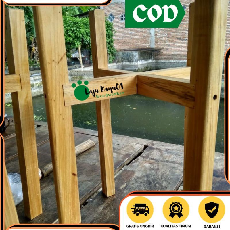 Standing Planter Kaki Rak Pot Bunga Kayu Besar Kuat