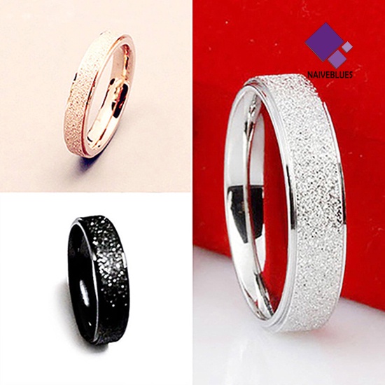 Cincin Bahan Baja Matte Untuk Pria Dan Wanita