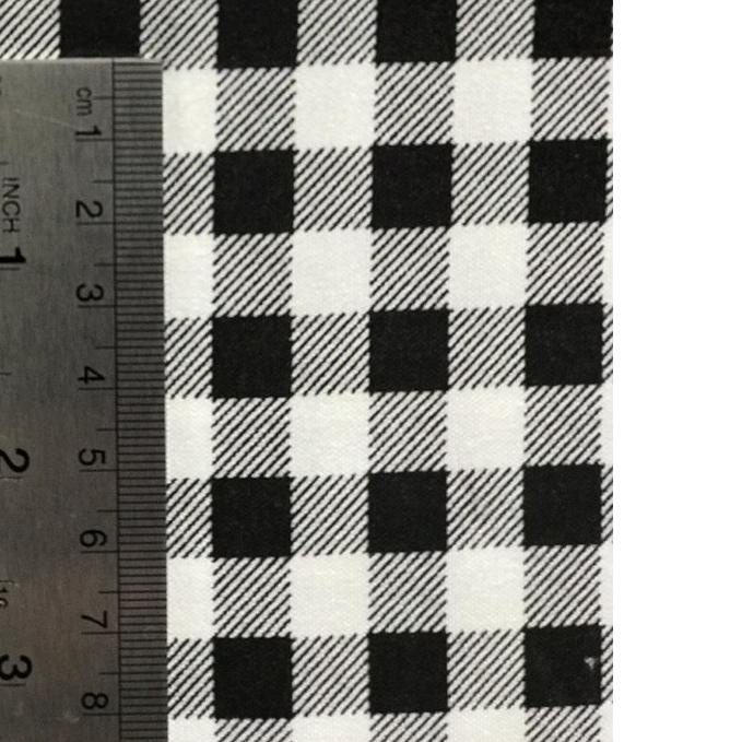 konico bahan Mikrotex Motif Kotak 0.5 cm dan 1 cm kain Sprei Meteran hitam putih