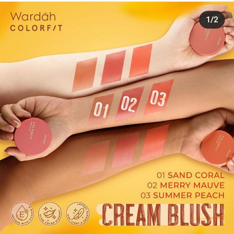 Wardah ColorFit Cream Blush 3Gr ~ ORIGINAL 100%