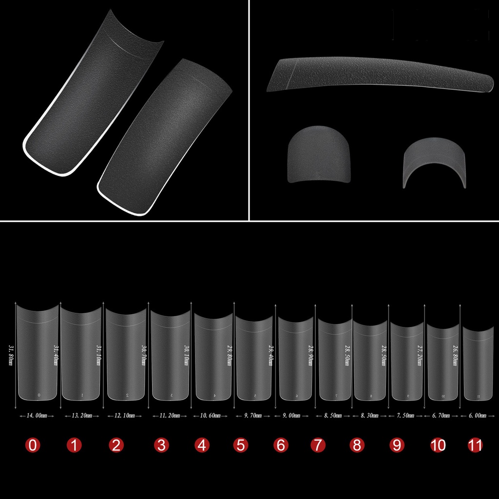 1 Kotak Kuku Palsu Extension Flexible Matte Finish Transparan Bahan Plastik Untuk Salon