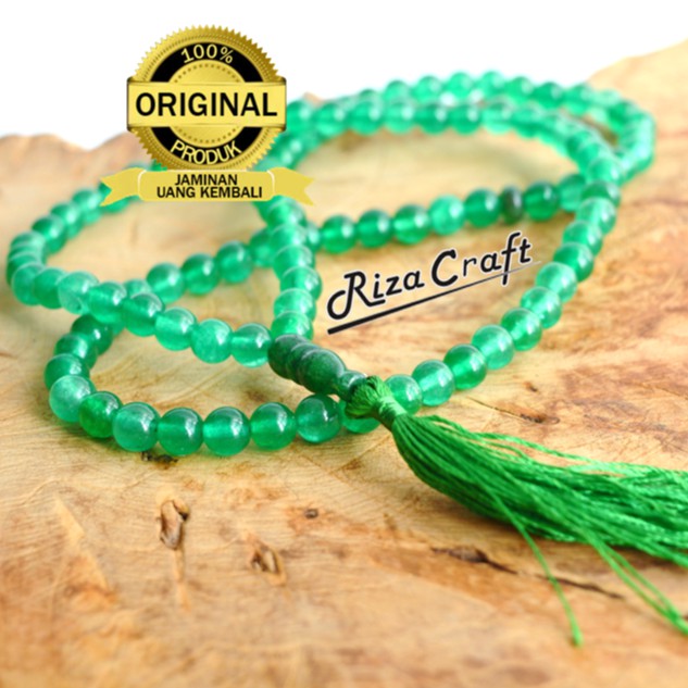Tasbih Batu Akik Giok Hijau Asli Alam Kalimantan Natural Original 99 Butir Kualitas Terbaik