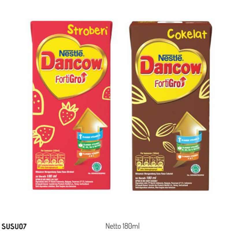 

DANCOW FORTIGRO SUSU UHT KOTAK RASA COKLAT STRAWBERRY DANCOW MILK 110 ML 180 ML