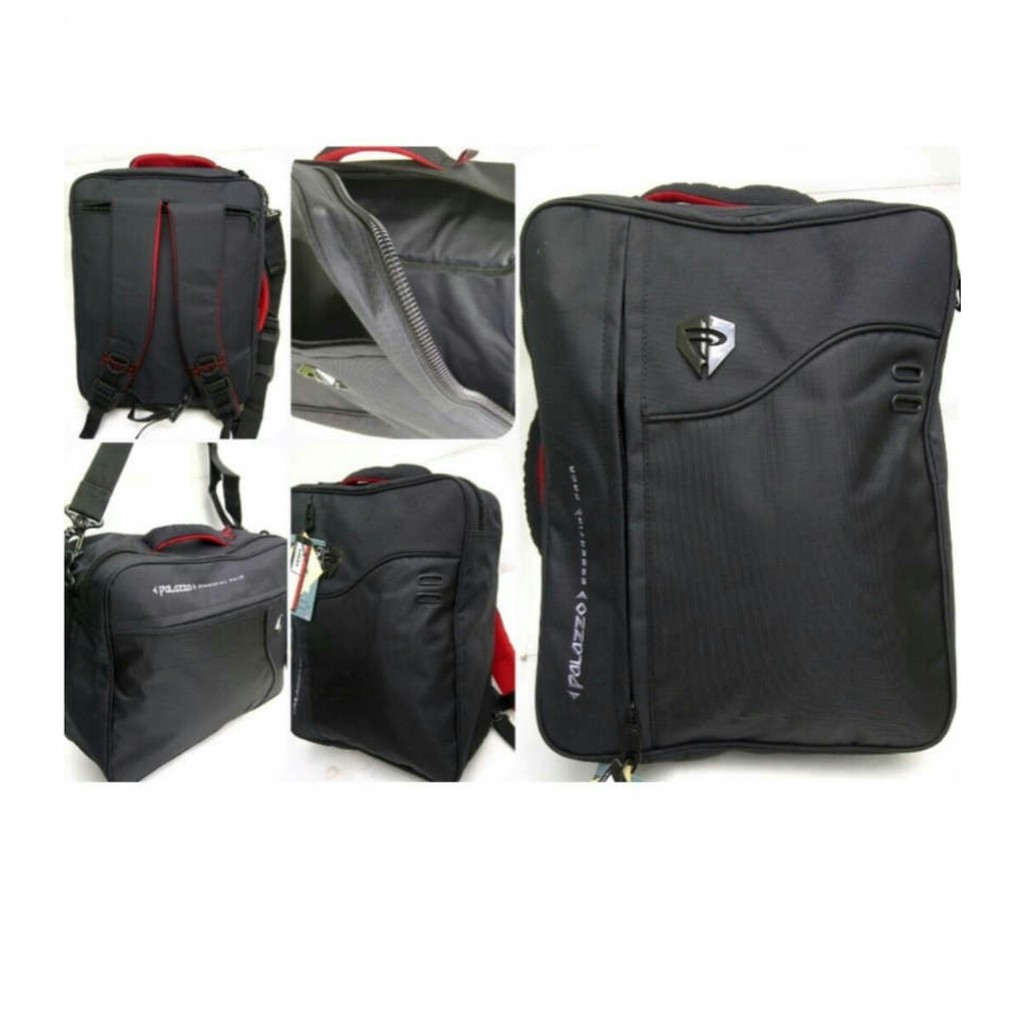 HARGA EXTRA Palazzo Tas Ransel 3in1 (Ransel, Slempang, Jinjing) 34685 + free Rain Cover - Hitam