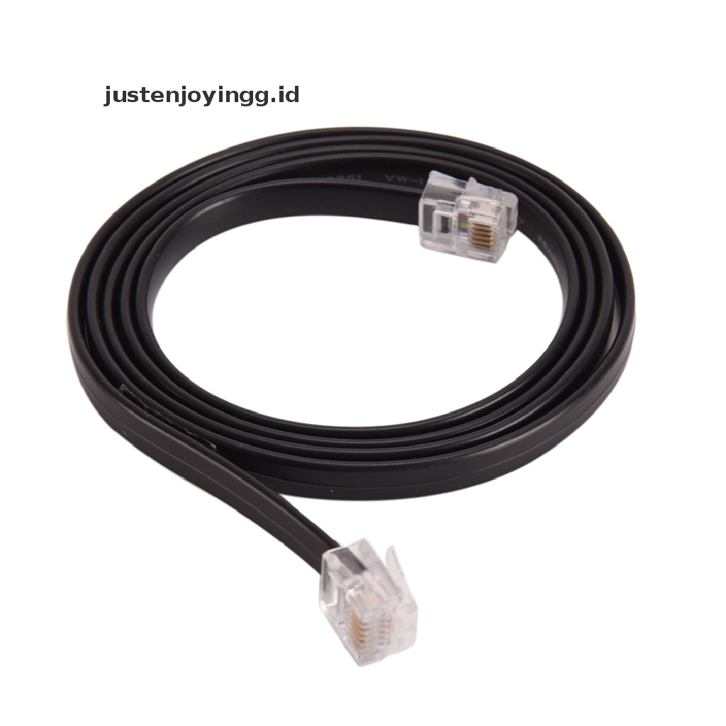 // justenjoyingg.id // New 1-meter Six-pin RJ12 Flat Phone Line 6P6C Green Copper 6-PIN Phone Line ~