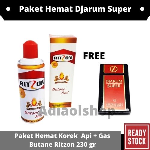 Paket Hemat Korek Api Bara Djarum Super + Gas Butane Ritzon 230gr