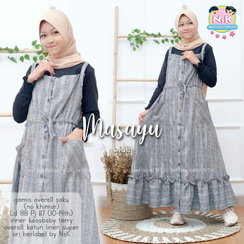 Masayu gamis overall kids