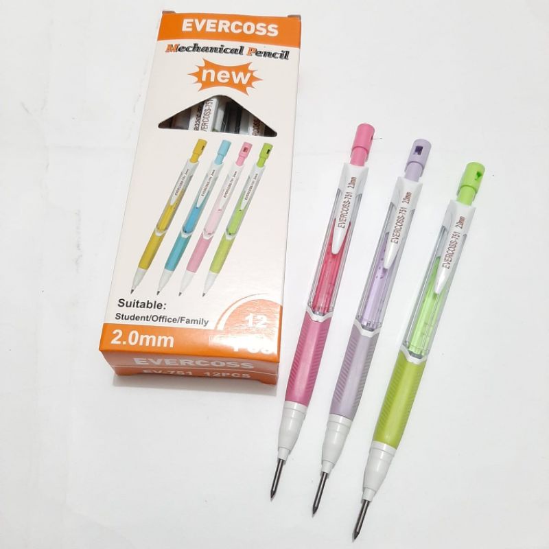 

PENCIL PENSIL MEKANIK MERK EVERCOSS 751 753 UKURAN 2mm
