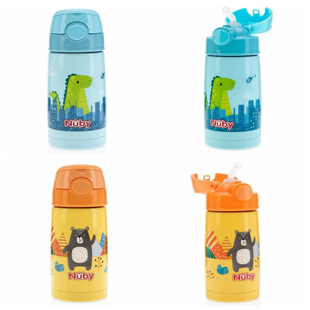 Nuby Thermos Thirsty Kids Flip It Active Stainless Steel 18m+ 300ml