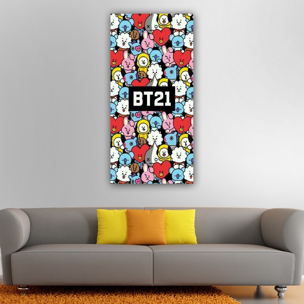 WALL DECOR KPOP BTS BT21 UKURAN 15 x 30 TEBAL 9MM