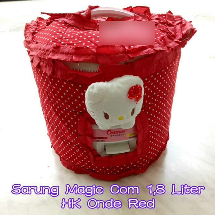 Cover Tutup Sarung  magic com magicom  magiccom karakter Boneka HK Hellokitty Hello Kitty merah