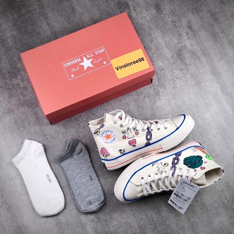 CONVERSE 1970s 70s X CREATOR ARTIST CREAM MOTIF CHARACTER SEPATU SNEAKERS WANITA PREMIUM IMPORT-70s CRRATOR ARTIST