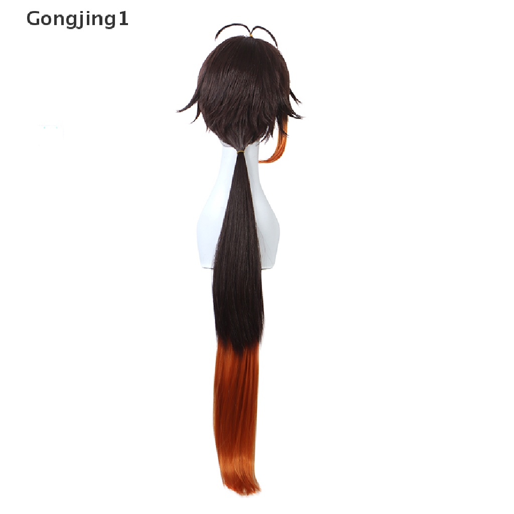 Gongjing1 Wig / Rambut Palsu Wanita Model Zhongli Blackrown Game Genshin Impact Untuk Cosplay