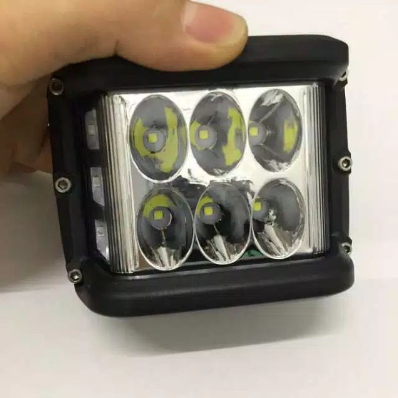 Lampu tembak 6 mata mini + lampu flash atau kedip kiri kanan lampu tembak sorot 6 mata mini