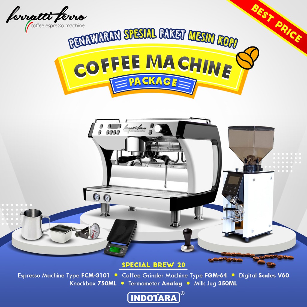 Paket mesin kopi Espresso Special Brew 19 - 20