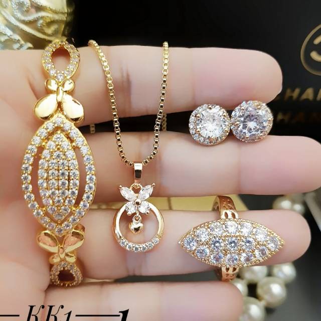 Xuping set perhiasan lapis emas 24k 0222i