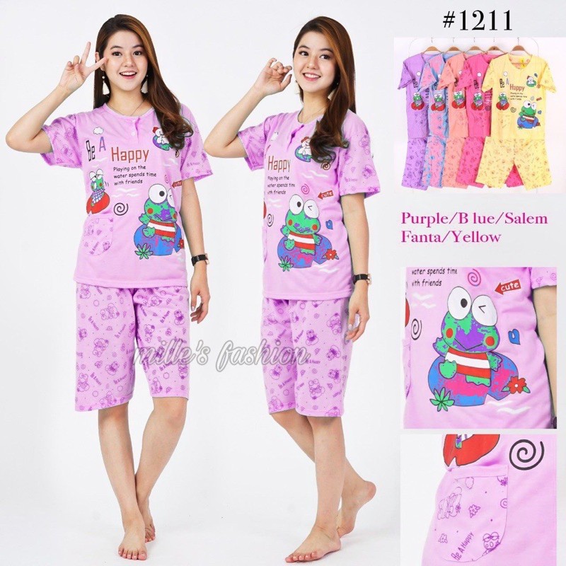 ATTIRE.id BAJU TIDUR 3/4 allsize celana pendek PREMIUM