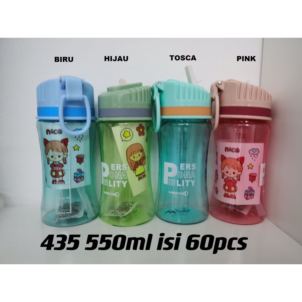 Botol Minum Anak Sedotan 400ml Sticket Lucu