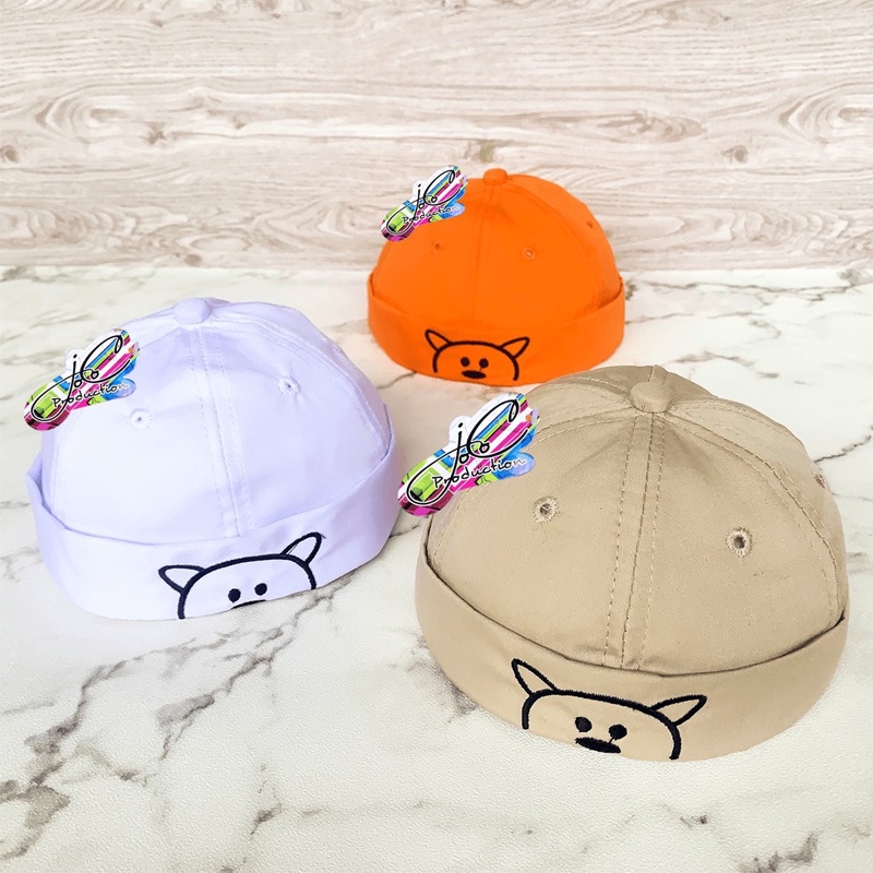 Jocoproduction - Topi Fashion Peci Anak Bayi Laki-laki & Perempuan Motif Bordir Bear Unisex-1