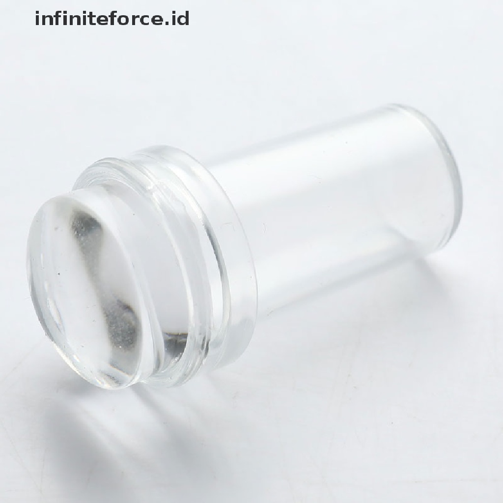 Infiniteforce.id Set Stempel Jelly Silikon 2.4cm + Scraper Untuk Nail Art DIY