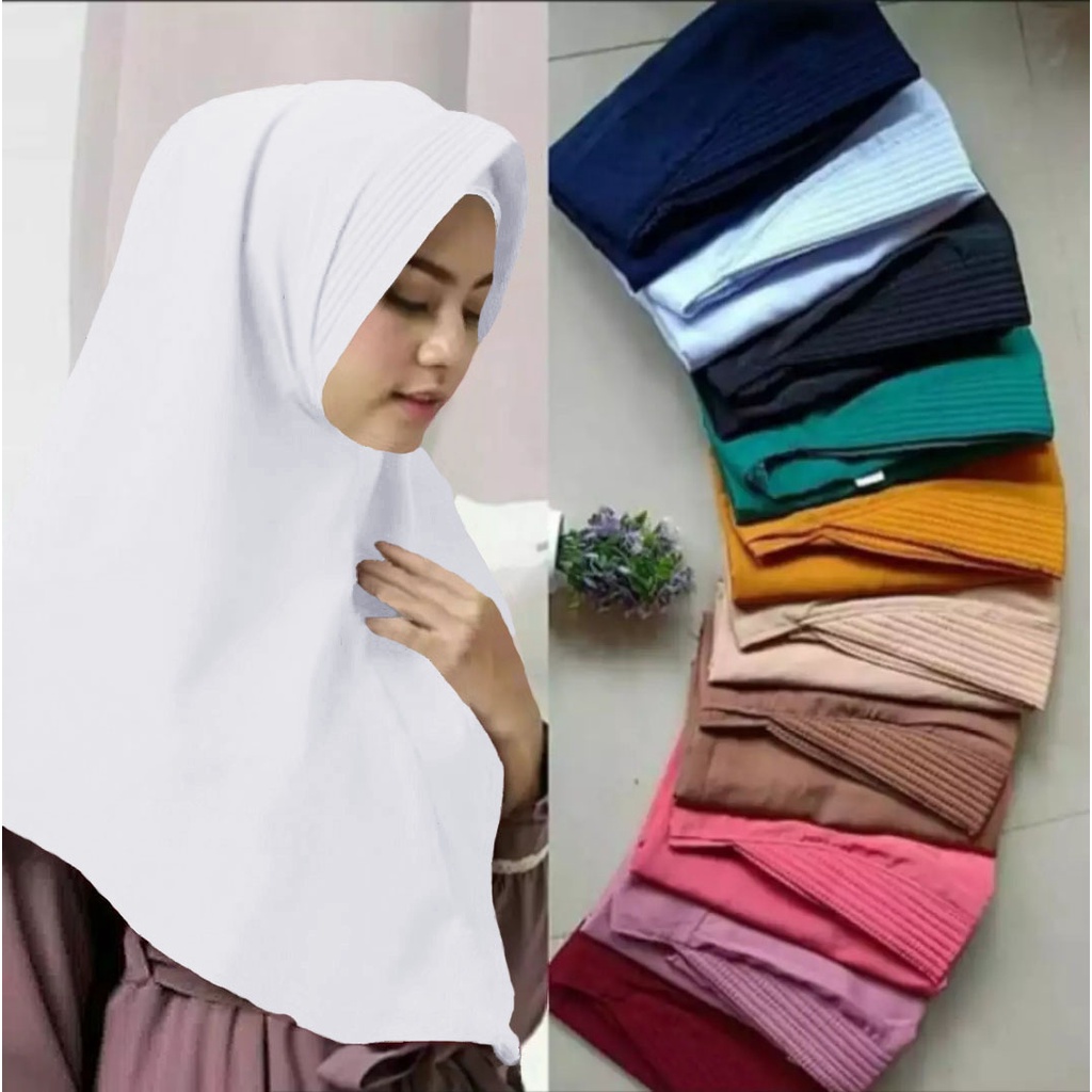 Jilbab Hijab Simple Pet Instan Wolfis Wolfis Ukuran M  Kerudung Instan Pasar Hija'b