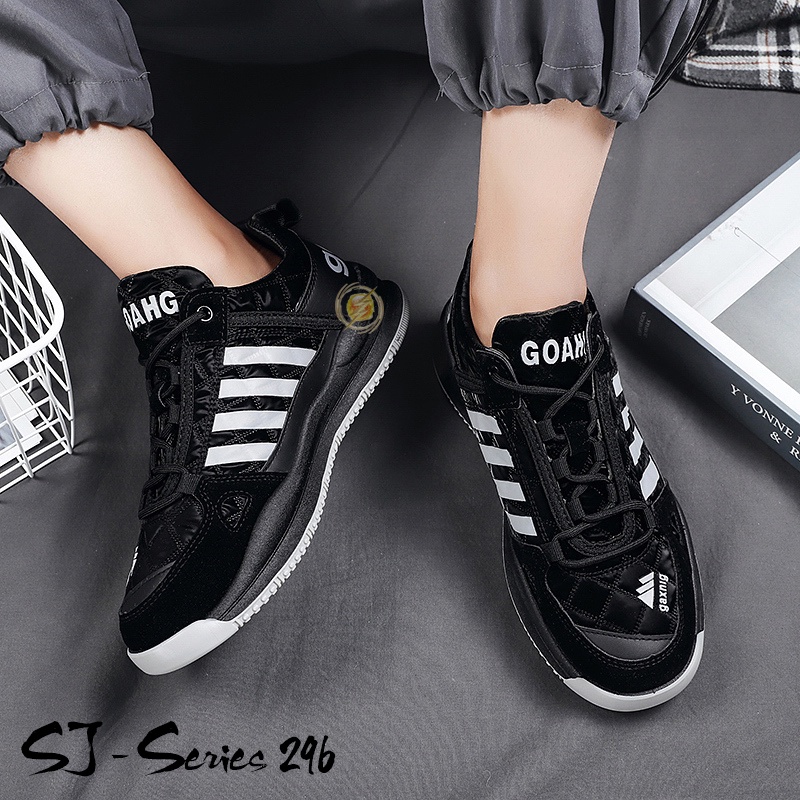 [JWALK] Sepatu Sneakers Kasual Pria Keren dan Trendy Kualitas Import Premium -296 HITAM