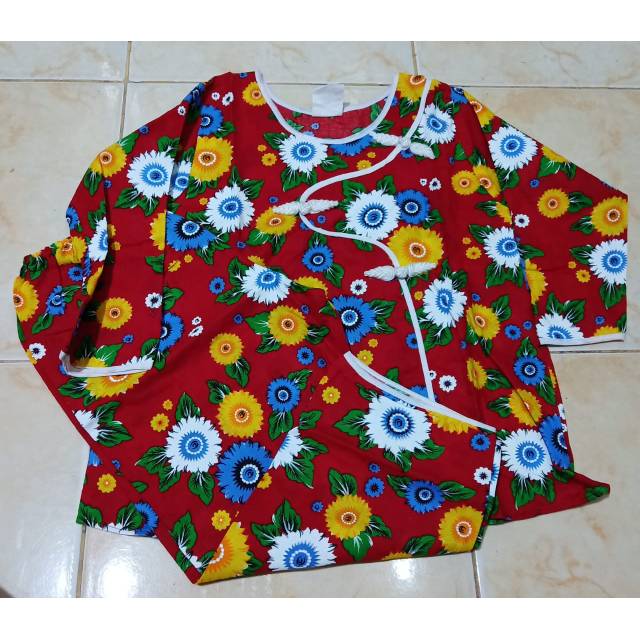 Piyama Batik Anak size 5 lengan panjang Bagan Siapi Api