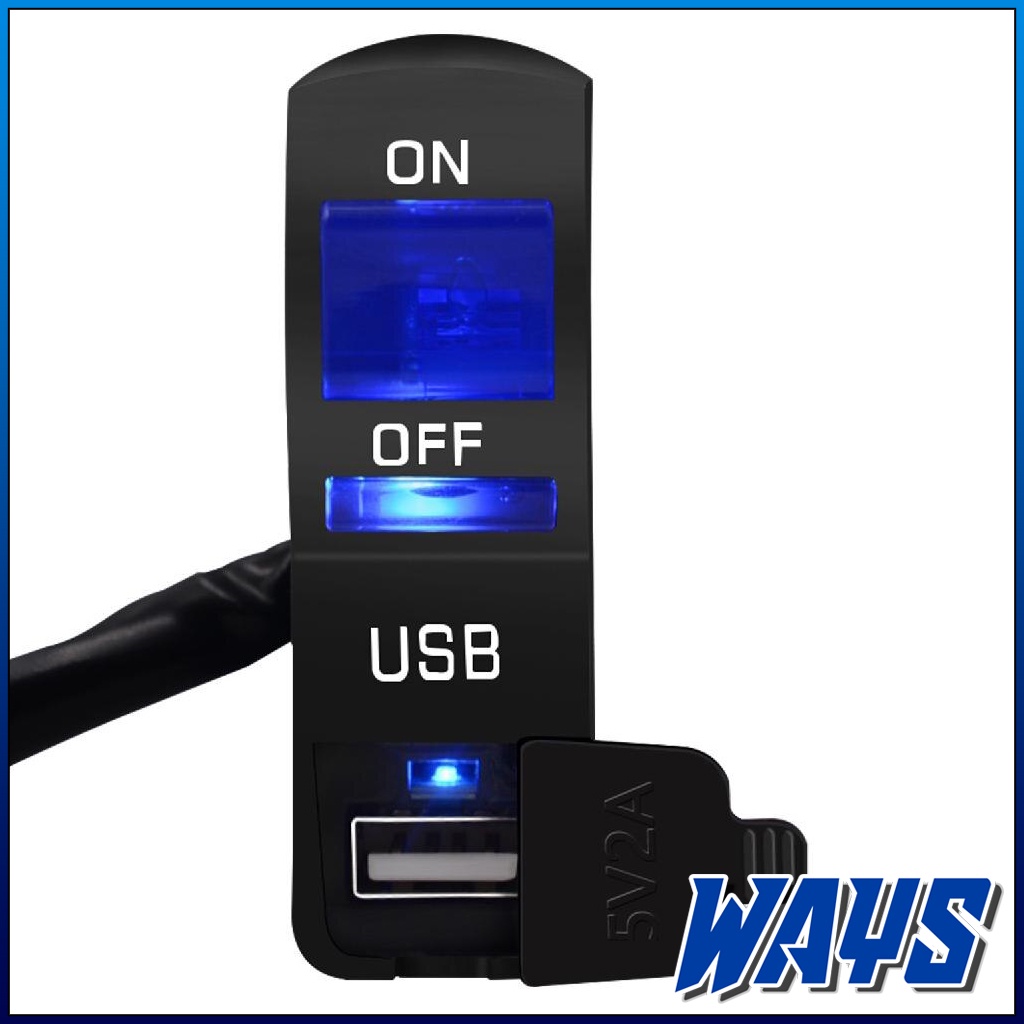 L199 | Saklar Tombol On Off Lampu LED Indikator USB Charger Stang Variasi Aksesoris Motor Universal