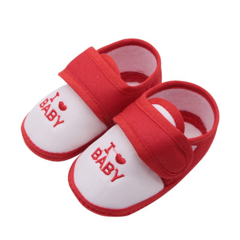 Sepatu Bayi  - Baby Prewalker Shoes Socks Anti Slip Kaos Kaki Anak Bayi - Sepatu Bayi IMPORT Newborn Bahan Kain Lembut sampai Usia 1  Tahun Bahan Lembut - Sepatu Prewalker Baby I Love Baby - SALE