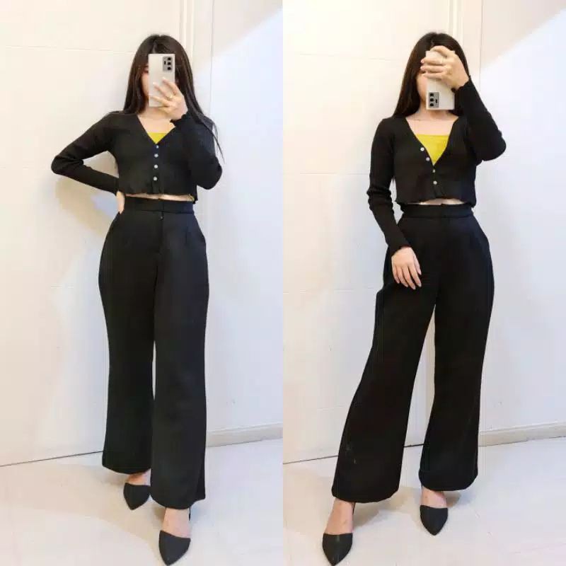crop kardigan v lengan panyjang