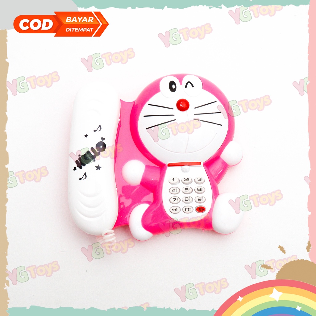 YGtoys Mainan Telepon Anak Perempuan Cewek Karakter Doraemon Mainan Musik Music Phone