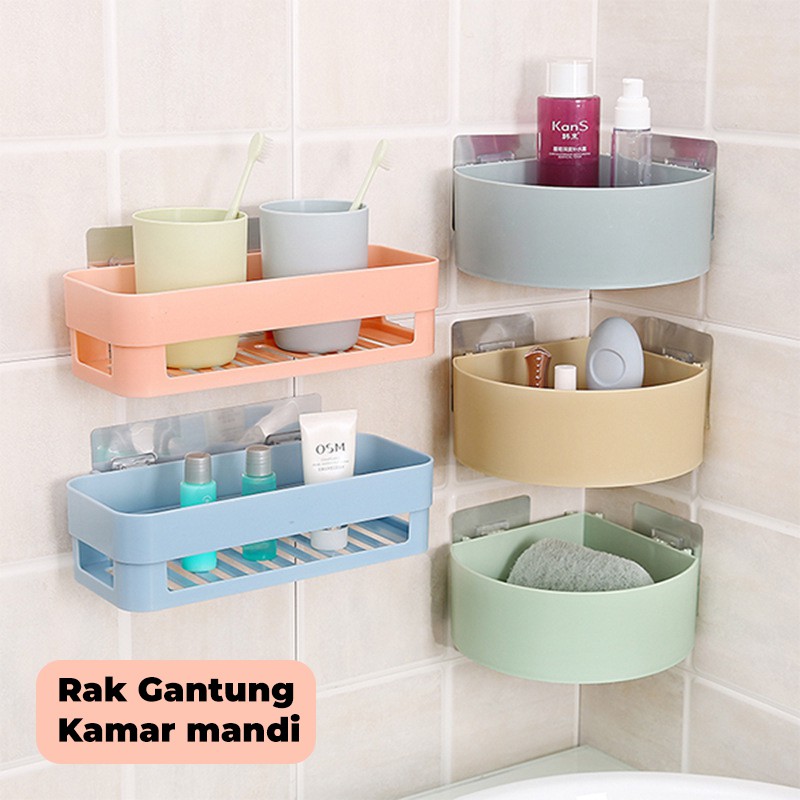 Rak Kamar Mandi Gantung Fullcolour Rak Dapur Serbaguna Rak Sudut Portable Rak Kosmetik Hrd308 Shopee Indonesia