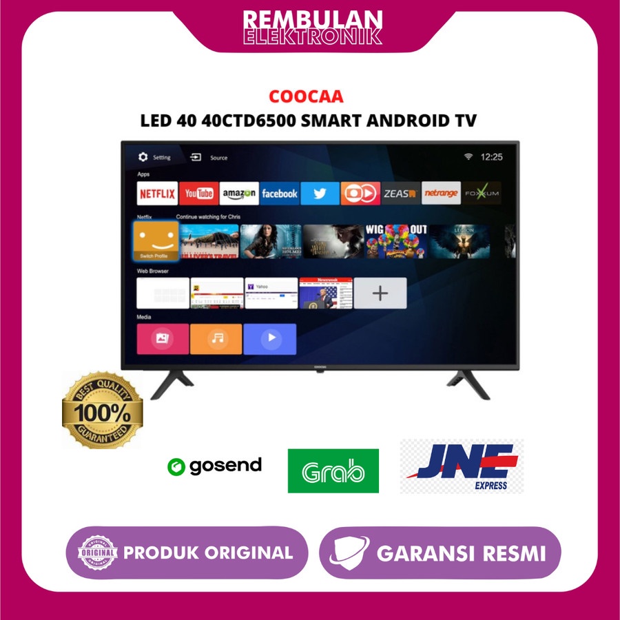 COOCAA TV LED 40 40CTD6500 SMART ANDROID 40 INCH