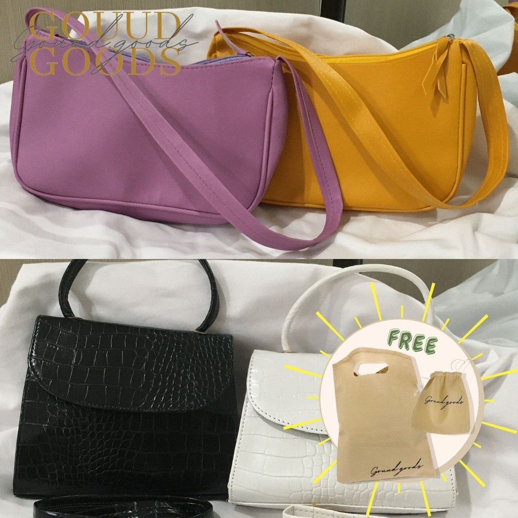 Baguette Bag in Lilac / Tas Wanita Handbag Tas Selempang Kulit