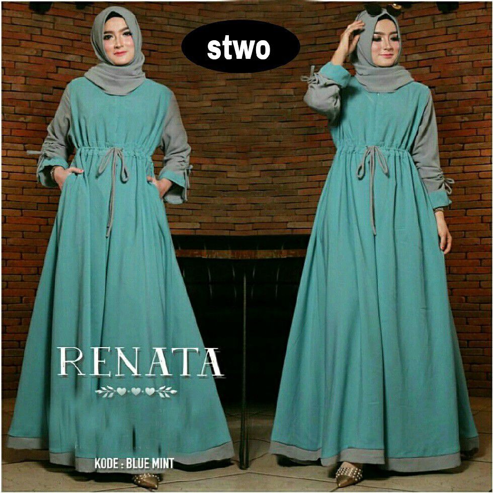 AF ZANZEA Dress Maxi Longgar Katun Wanita O-Neck Lengan Panjang Batwing Warna Polos