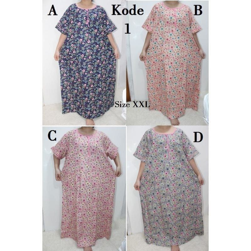 Daster Long Dress/Daster Panjang Jumbo Katun Jepang Lokal